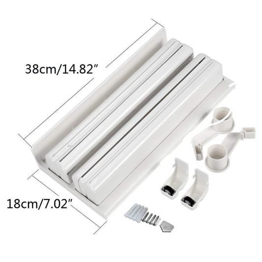 3-in-1 Wall Mounted Kitchen Paper Dispenser – Foil, Cling Film & Paper Towel Holder with Spice Rack – White- FREE DELIVERY*