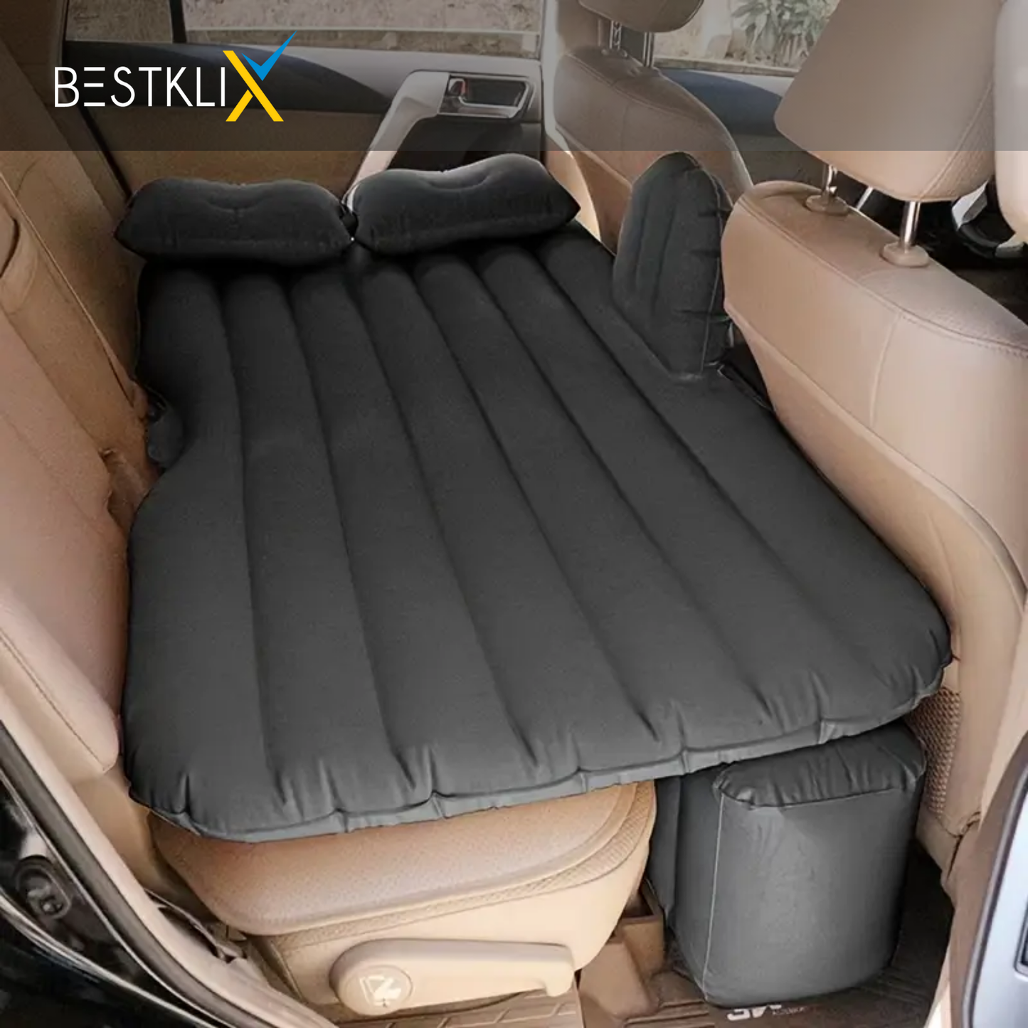 Car Travel Bed – Inflatable Back Seat Air Mattress with Pump & Pillows - FREE DELIVERY