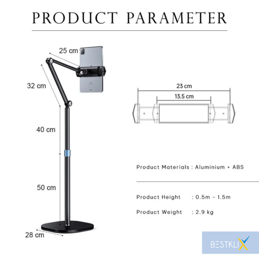 Floor-to-Floor Overhead Desktop Shooting Stand for Mobile Phone – Perfect for Flat-Lay Videos, Craft Tutorials, and Live Broadcasts- FREE DELIVERY*