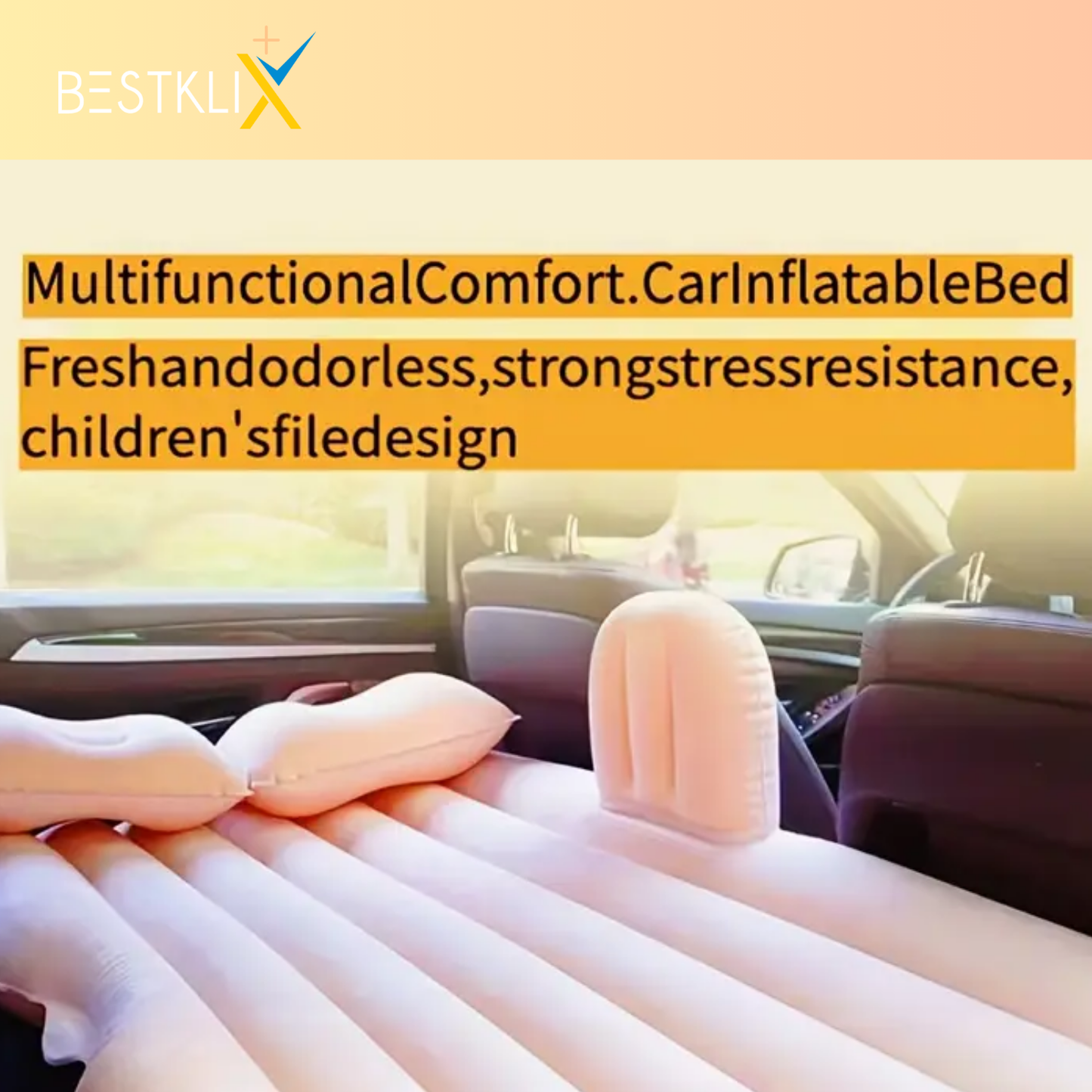 Car Travel Bed – Inflatable Back Seat Air Mattress with Pump & Pillows - FREE DELIVERY