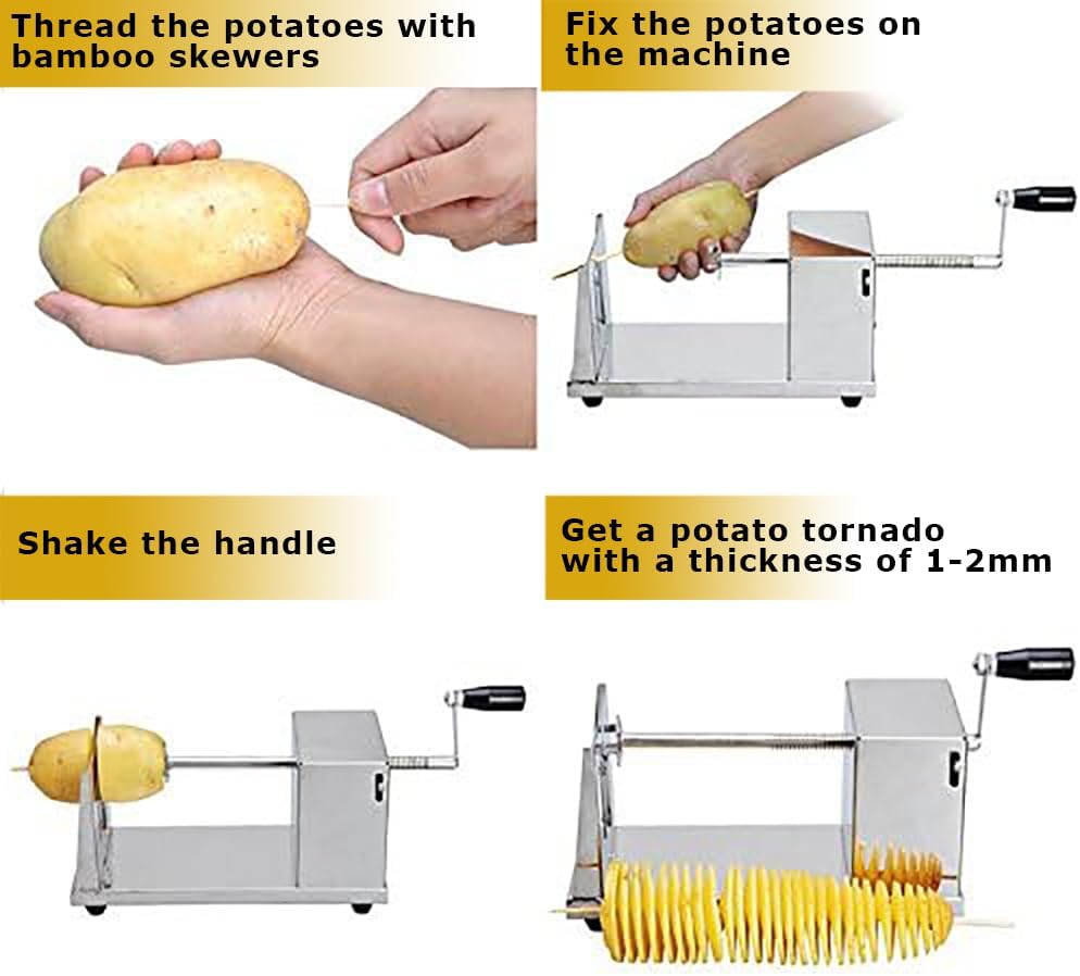Spiral Potato Cutter Manual Stainless Steel