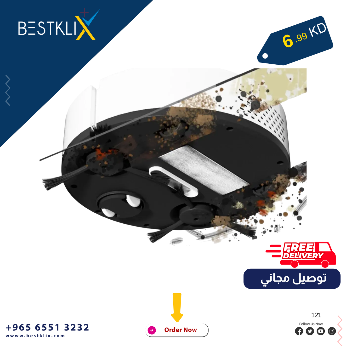 Smart Self-Cleaning Robot Vacuum Cleaner | Auto Dirt Disposal | Pet Hair & Carpet Friendly- FREE DELIVERY