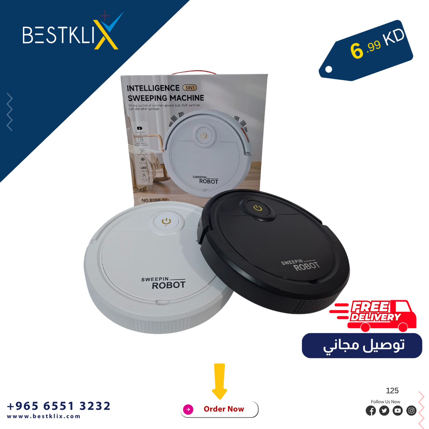Smart Self-Cleaning Robot Vacuum Cleaner | Auto Dirt Disposal | Pet Hair & Carpet Friendly- FREE DELIVERY
