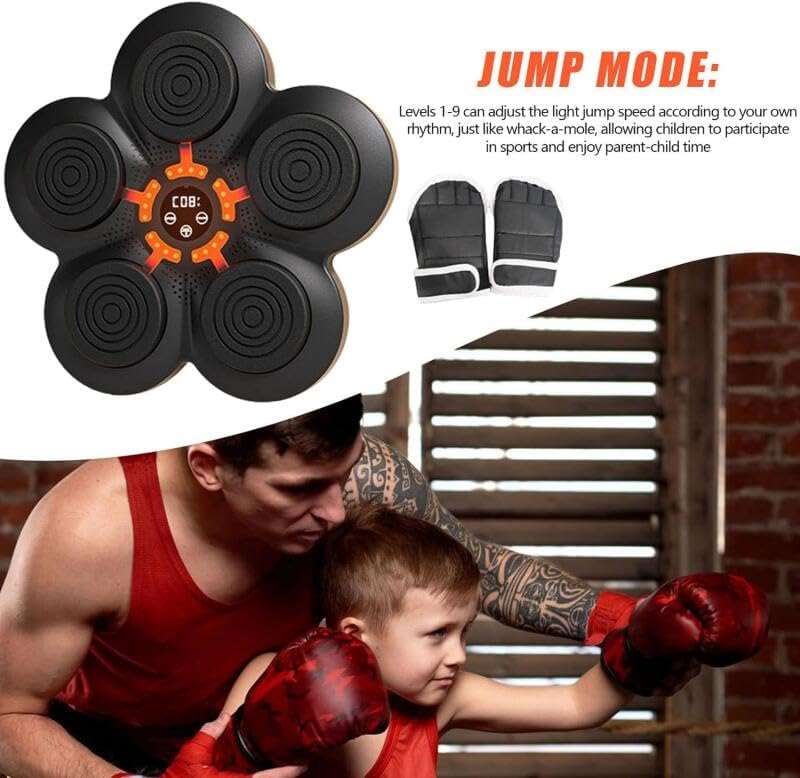 Smart Music Boxing Machine – Wall Mounted with LED Lights & Gloves